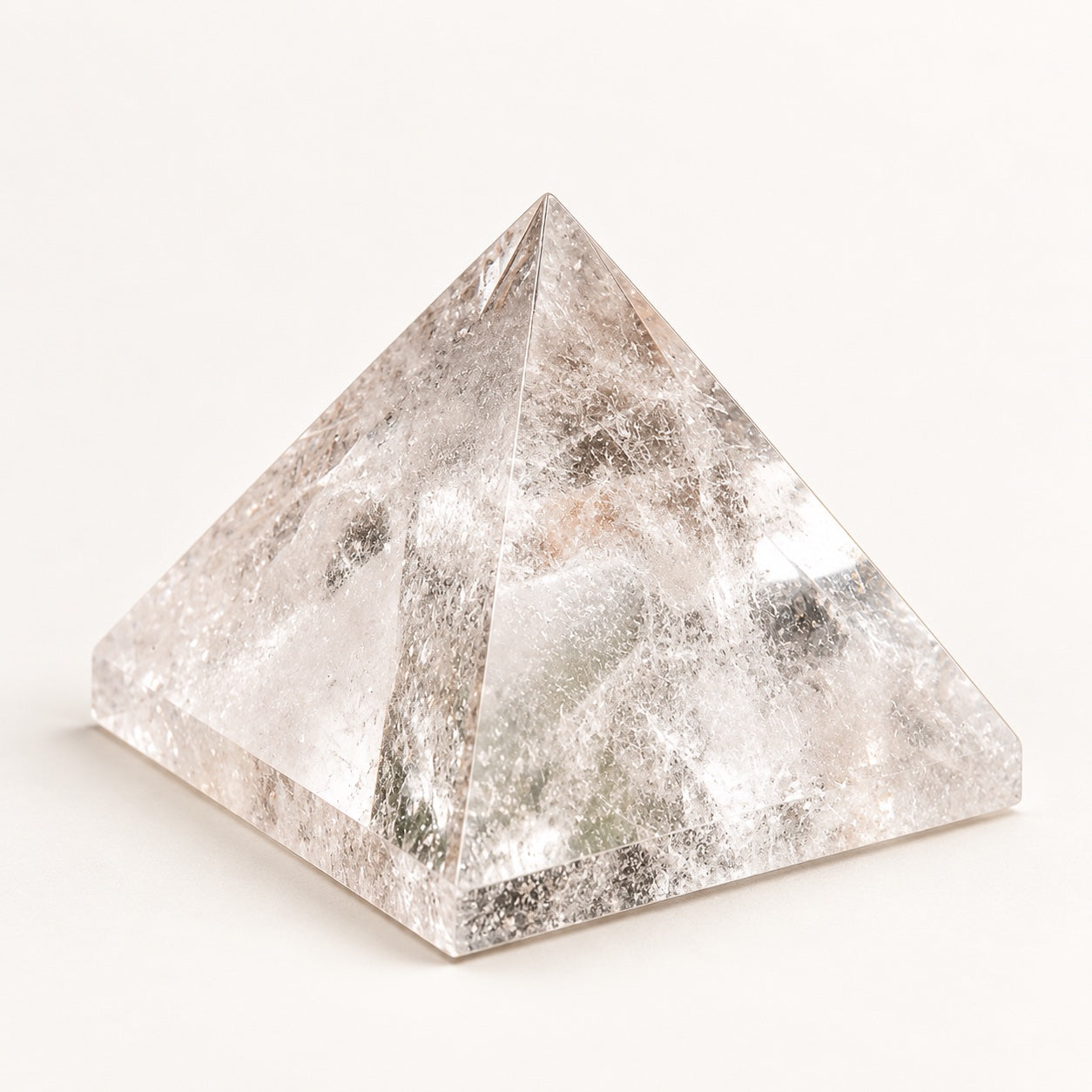 Omnivedic Crystal Quartz pyramid, studio view